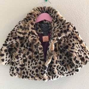 Lucky Brand faux leopard coat, XXS 2Y